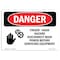 Signmission Safety Sign, OSHA Danger, 7" Height, 10" Width, Aluminum, Hand Hazard, Landscape OS-DS-A-710-L-1657 - alternate 1